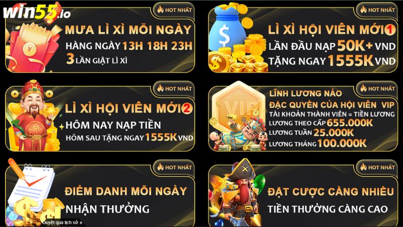 Giới thiệu chương trình khuyến mãi Win55 - Lì xì hội viên mới 1 Giới thiệu chương trình khuyến mãi Win55 - Lì xì hội viên mới 1