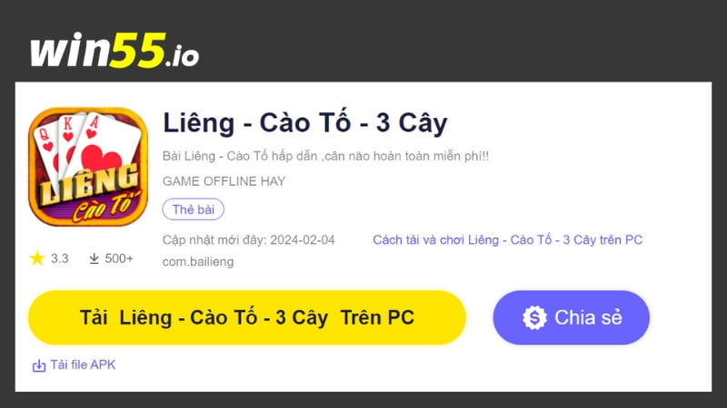Liêng - Cào Tố - 3 Cây là ứng dụng có nhiều lượt tải nhất trong năm 2024